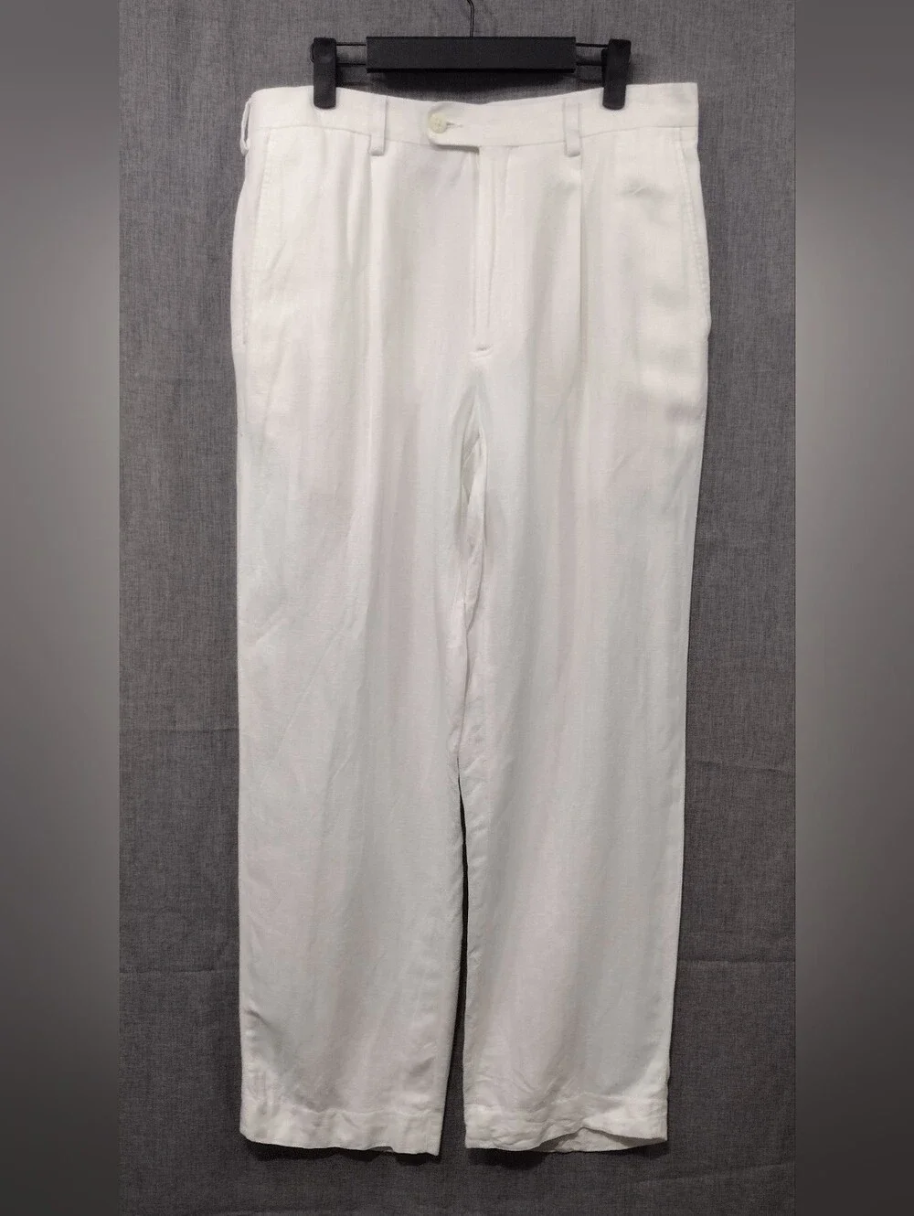Cubavera Linen Rayon Men's Dress Pants - Straight Leg 32X30 White Office Career